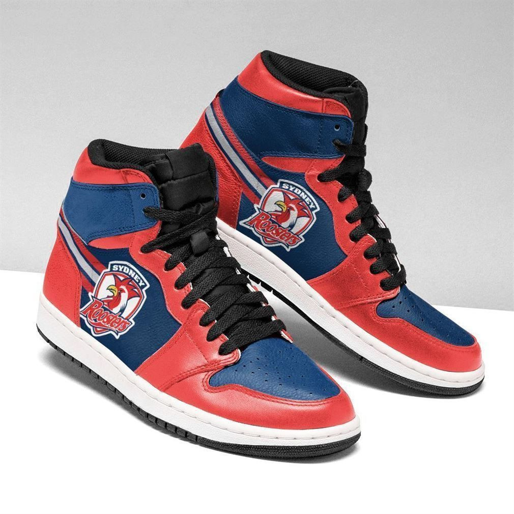 Sydney Roosters NRL Fashion Sneakers Basketball Shoes Leather High Top Air Jordan Sneaker, Air Jordan Hightop