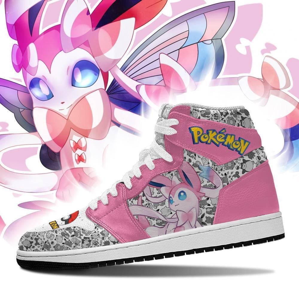 Sylveon JD1s Sneakers Pokemon Anime Shoes, Air Jordan Hightop