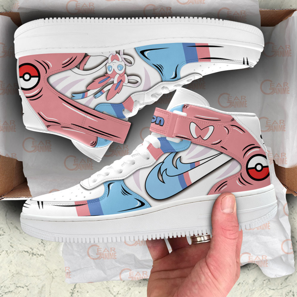 Sylveon Sneakers Air Mid Custom Pokemon Anime Shoes