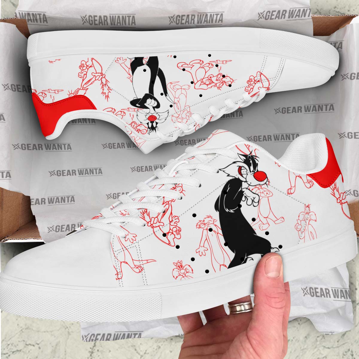 Sylvester the Cat Skate Shoes Custom Looney Tunes Cartoon Sneakers