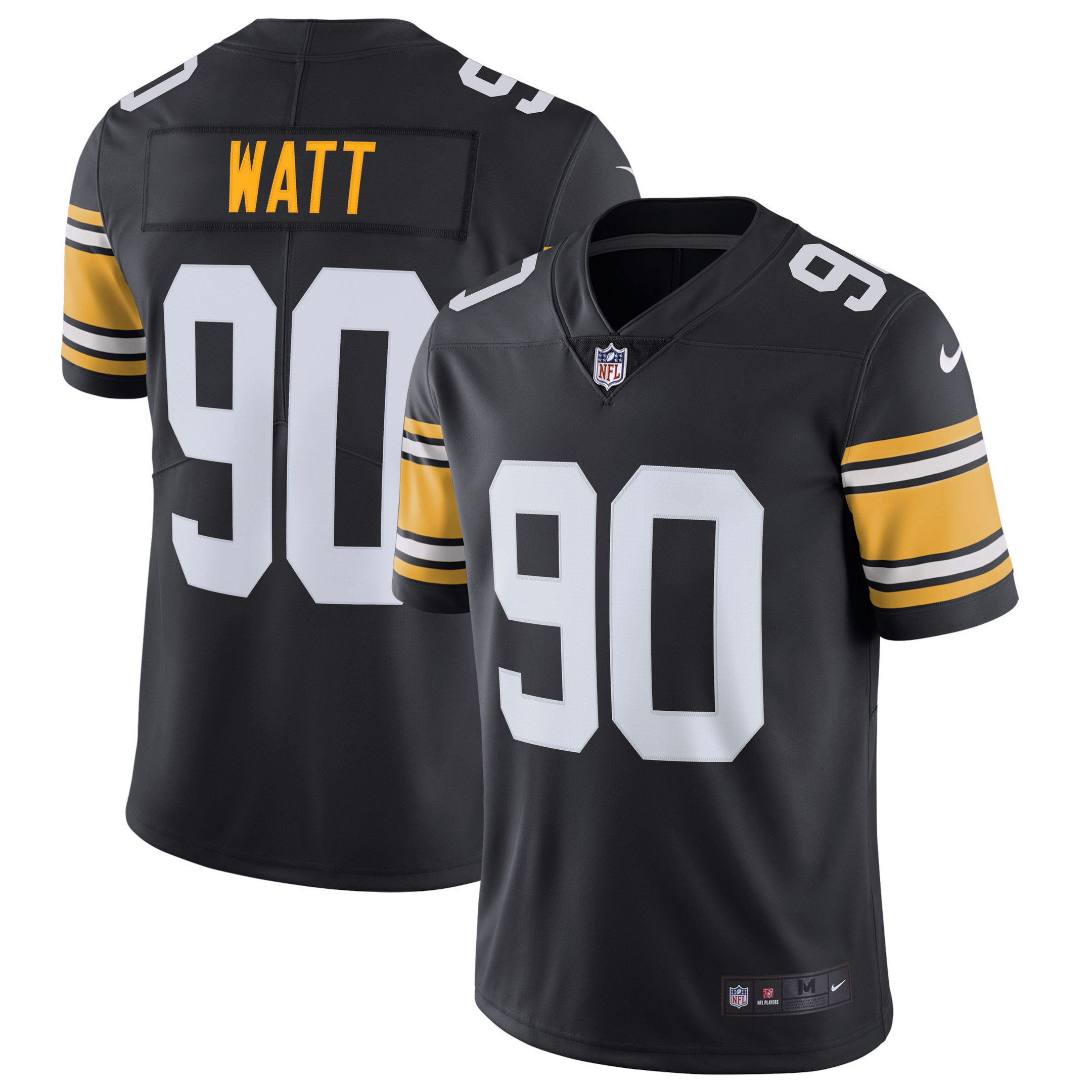 T. J. Watt Men's Pittsburgh Steelers Alternate Vapor Untouchable Limited - Black Jersey - All Stitched