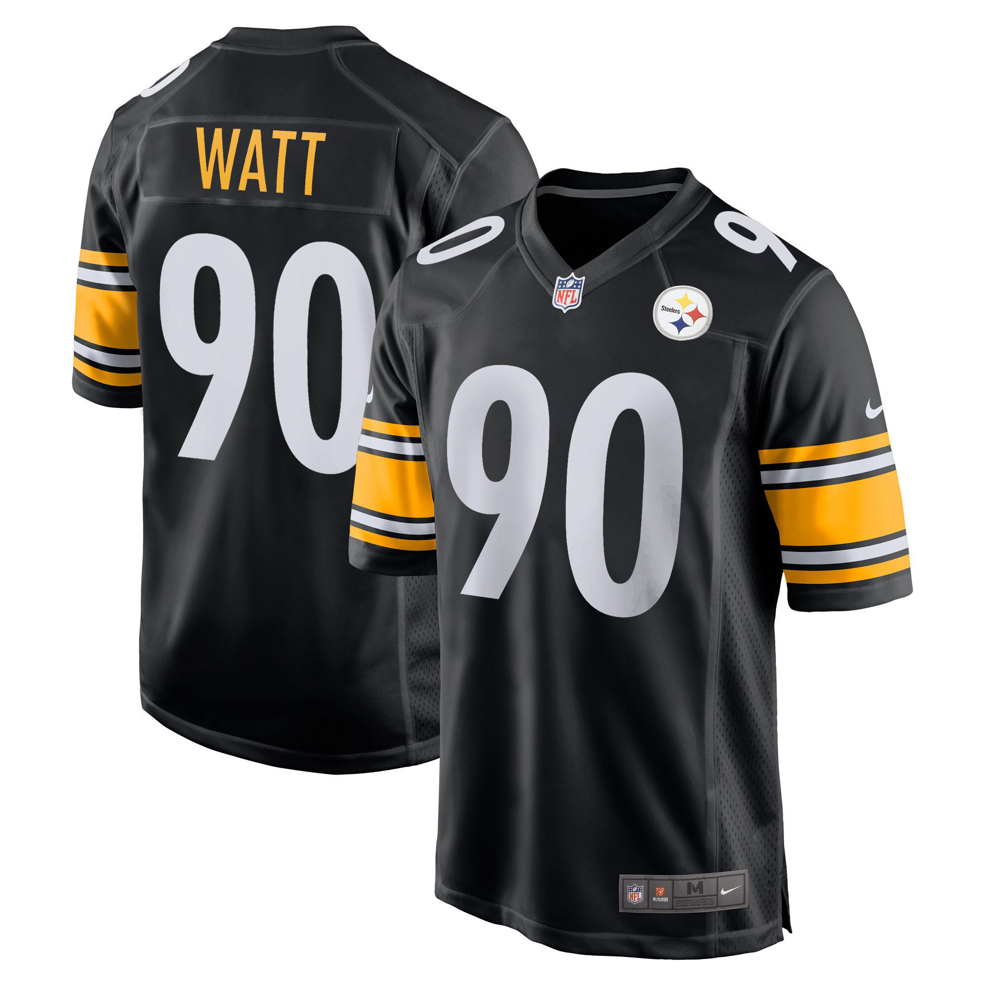 T. J. Watt Pittsburgh Steelers 2022 NFL Draft First Round Pick Game - Black Jersey - All Stitched