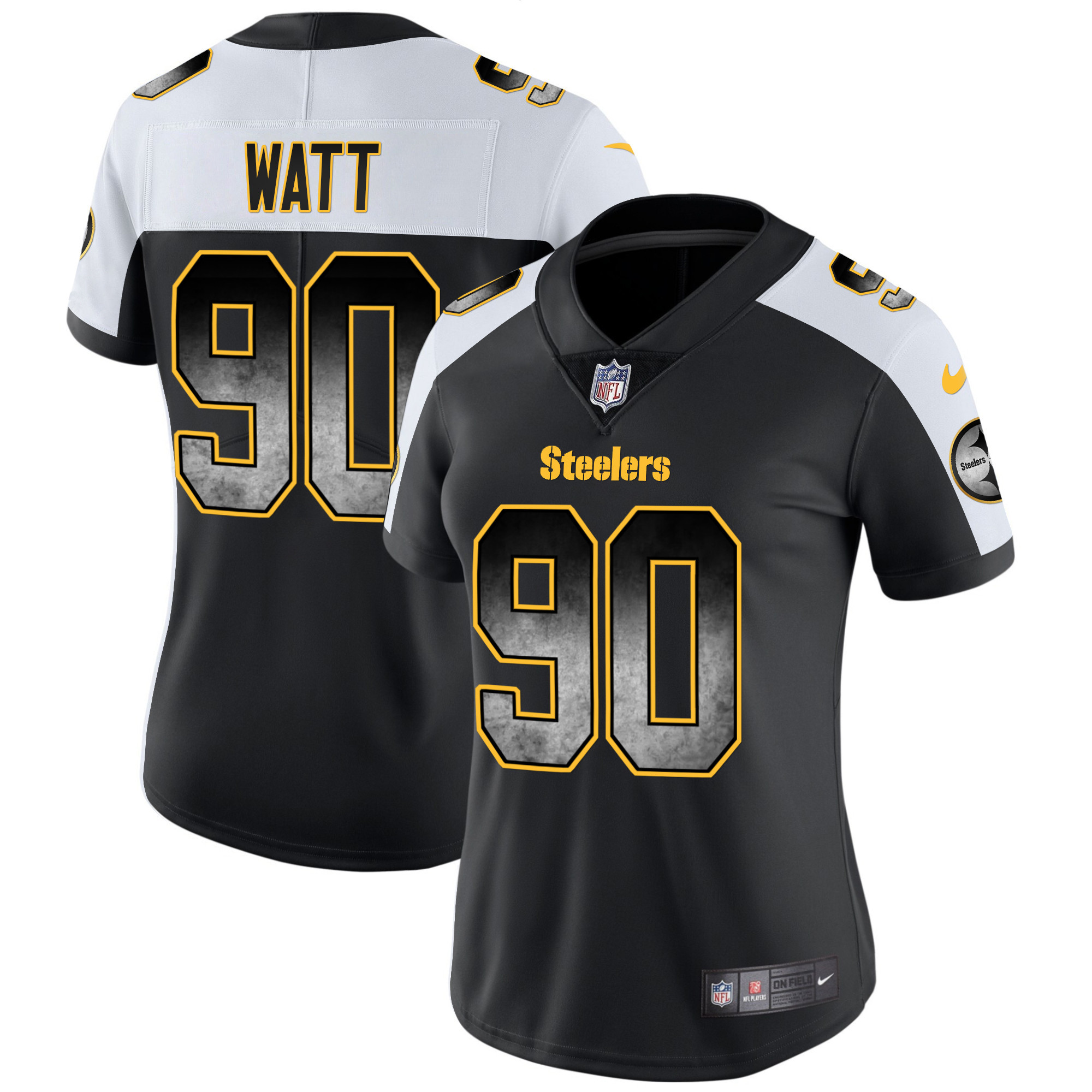 T. J. Watt Women's Pittsburgh Steelers Arch Smoke Vapor Alternate Jersey - All Stitched