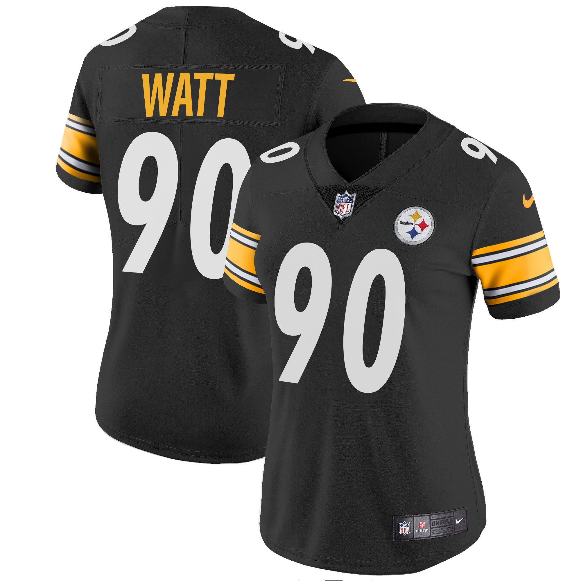 T. J. Watt Women's Pittsburgh Steelers Vapor Limited Black Jersey - All Stitched