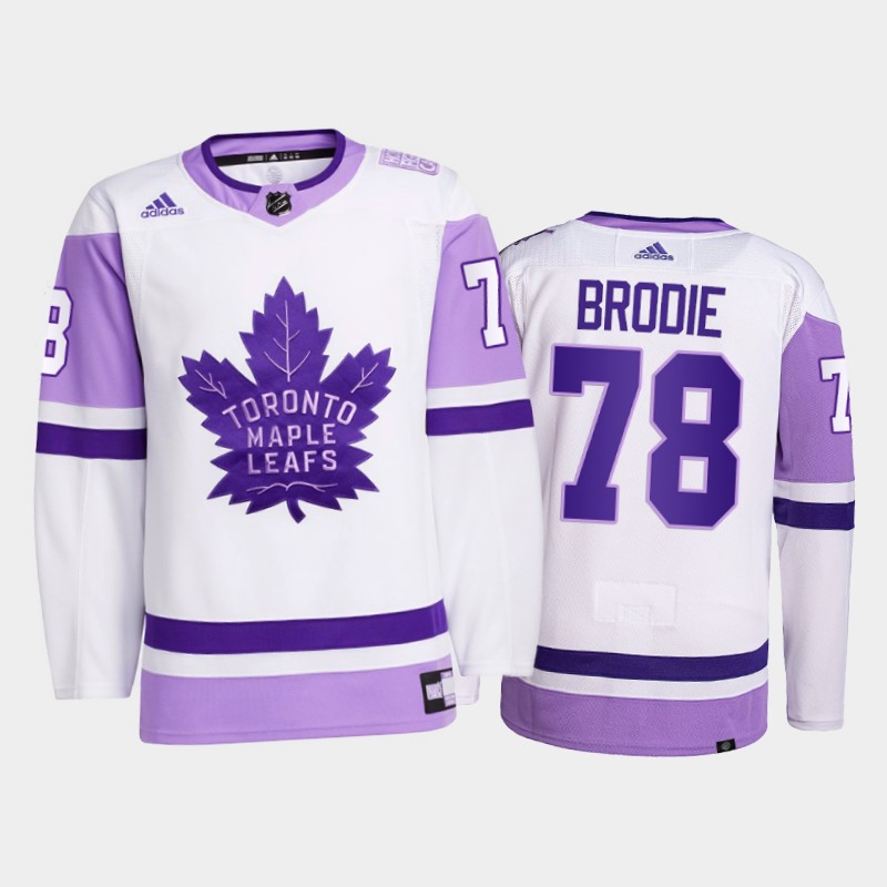 T.J. Brodie #78 Toronto Maple Leafs 2021 FightsCancer White Primegreen Jersey