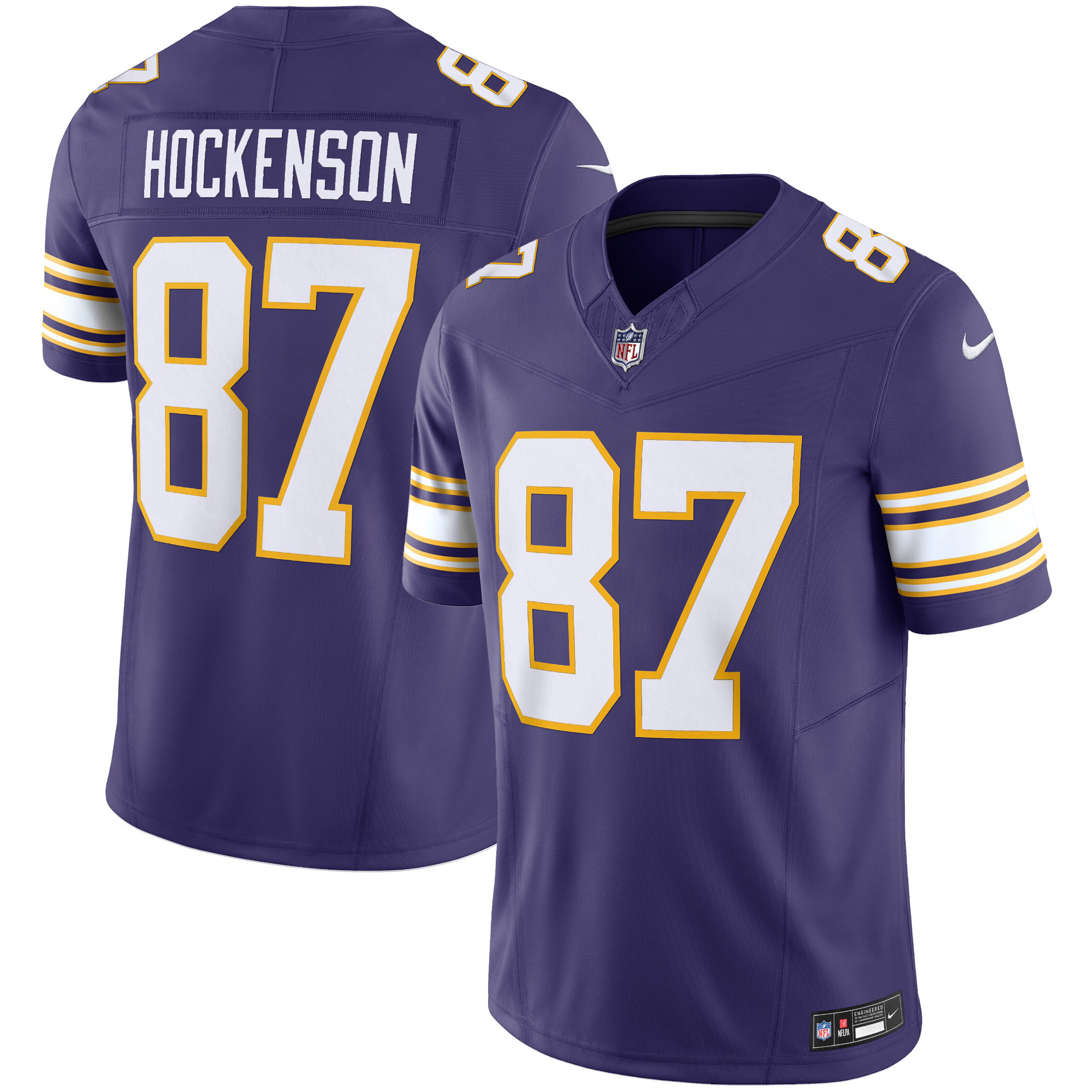 T.J. Hockenson Men's Minnesota Vikings Classic Limited Purple Jersey - All Stitched