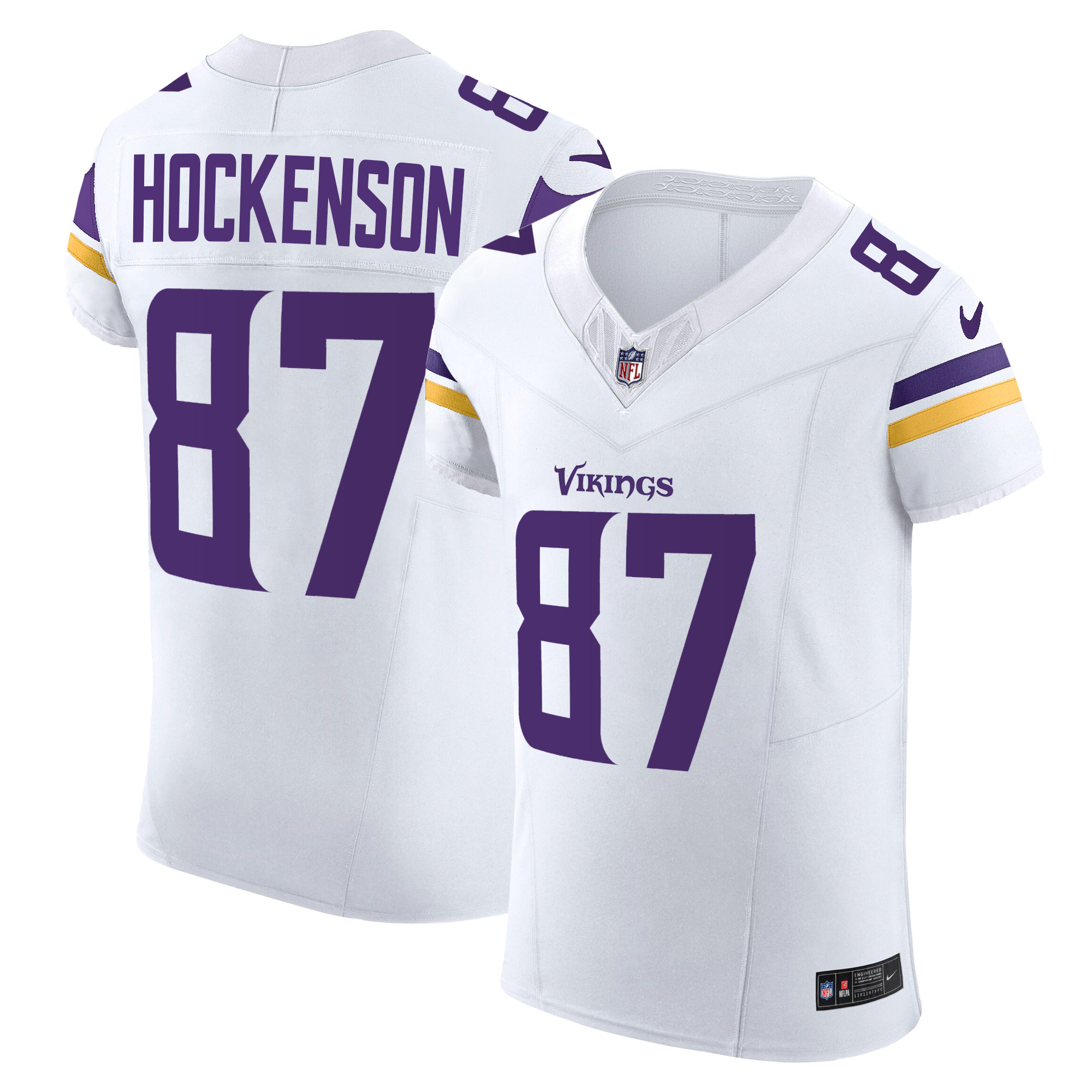 T.J. Hockenson Men's Minnesota Vikings Vapor Elite White Jersey - All Stitched