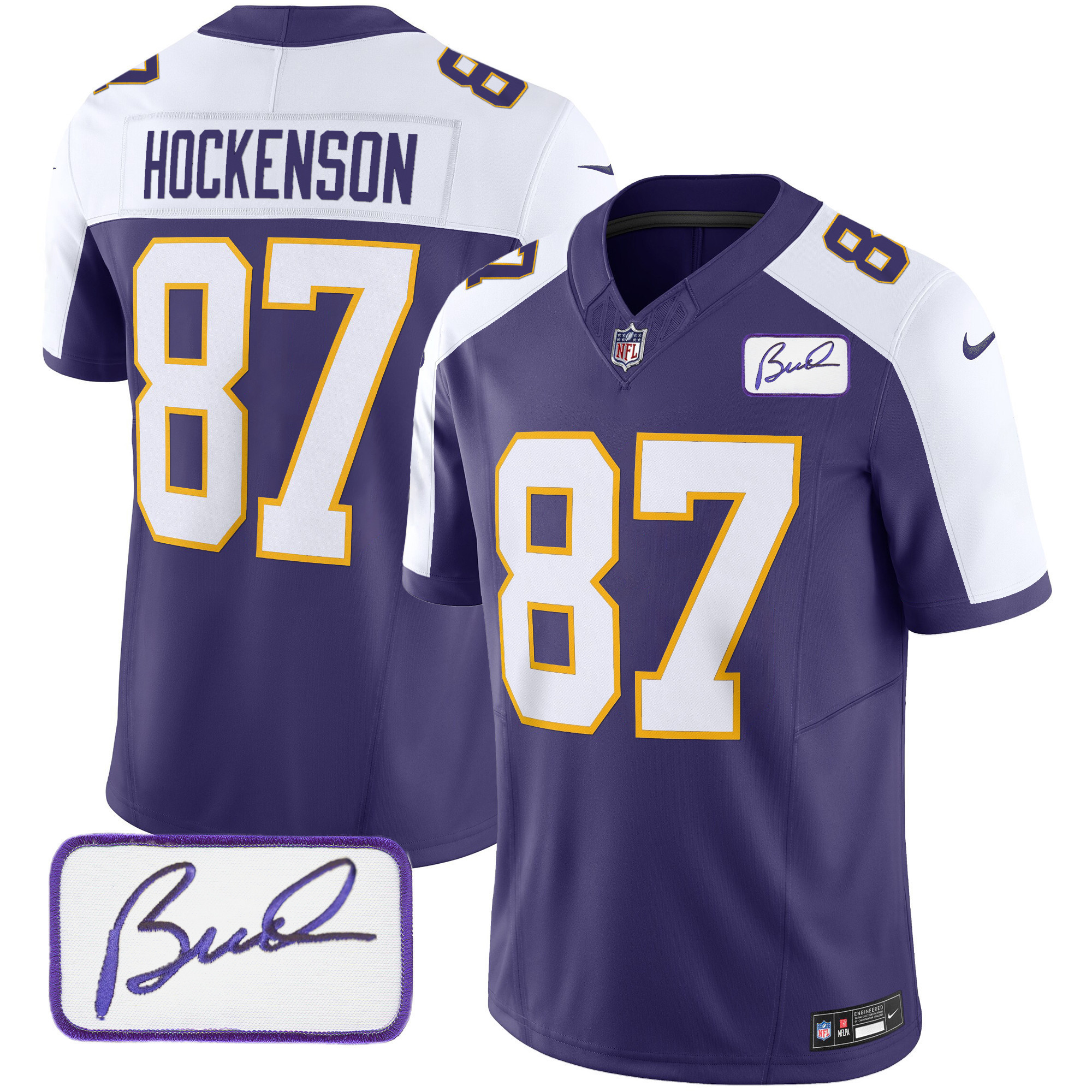 T.J. Hockenson Youth's Minnesota Vikings Bud Grant Patch Classic Limited Alternate Jersey - All Stitched