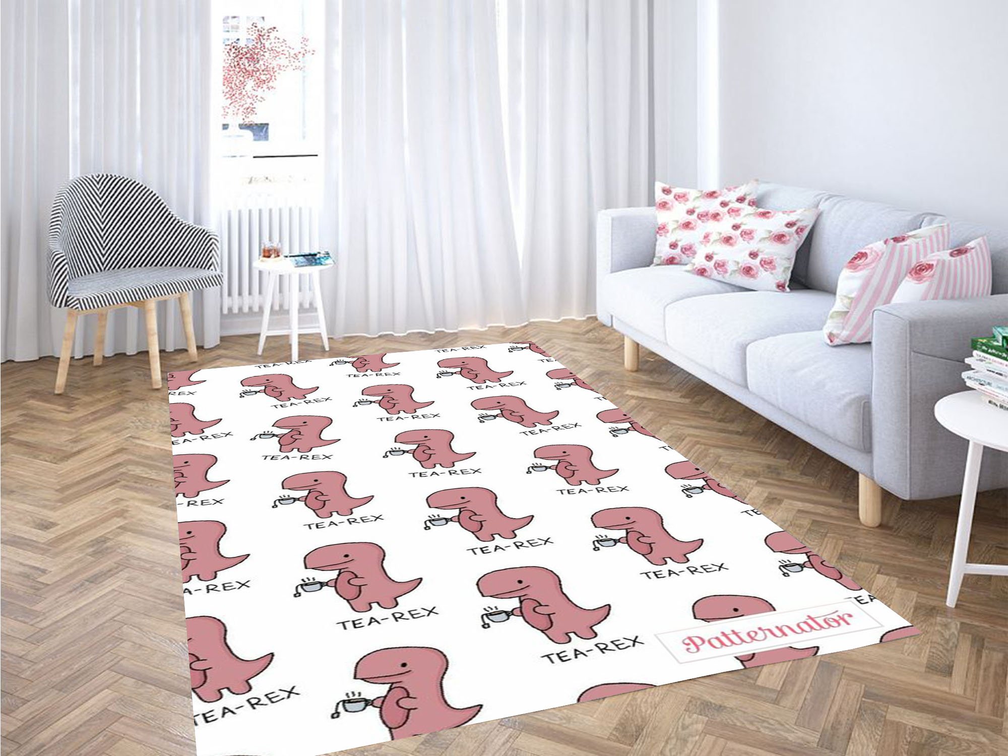 T Rex Wallpaper Carpet Rectangle Rug