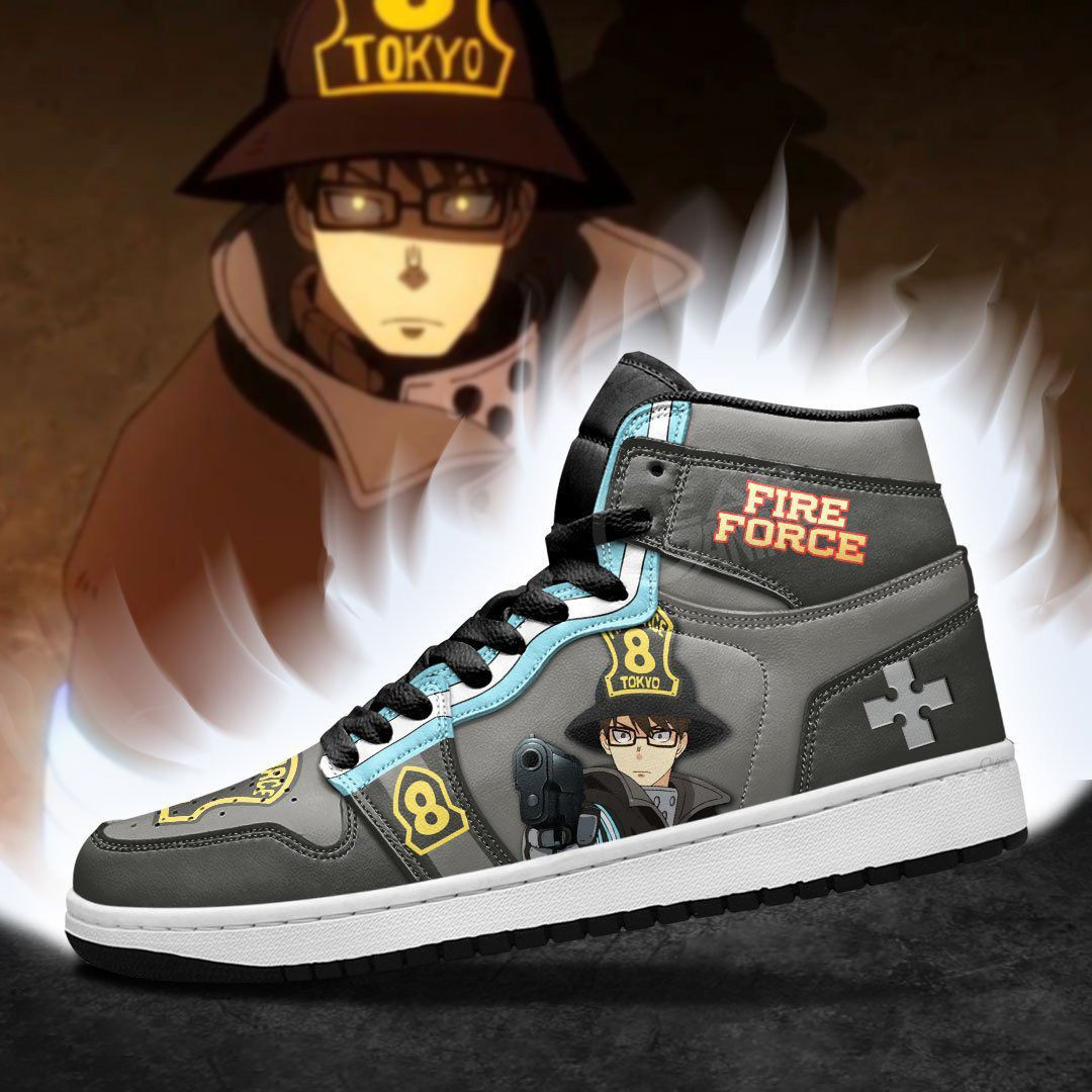 Takehisa Hinawa Fire Force Anime 1 High Top Air Jordan Sneaker, Air Jordan Hightop