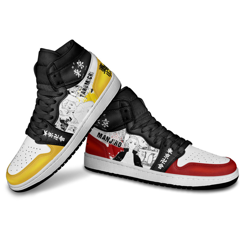 Takemichi and Mikey JD1s Sneakers Tokyo Revengers Manga Anime Shoes, Air Jordan Hightop