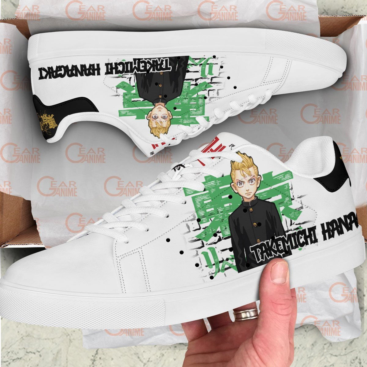 Takemichi Hanagaki Skate Sneakers Custom Anime Tokyo Revengers Shoes