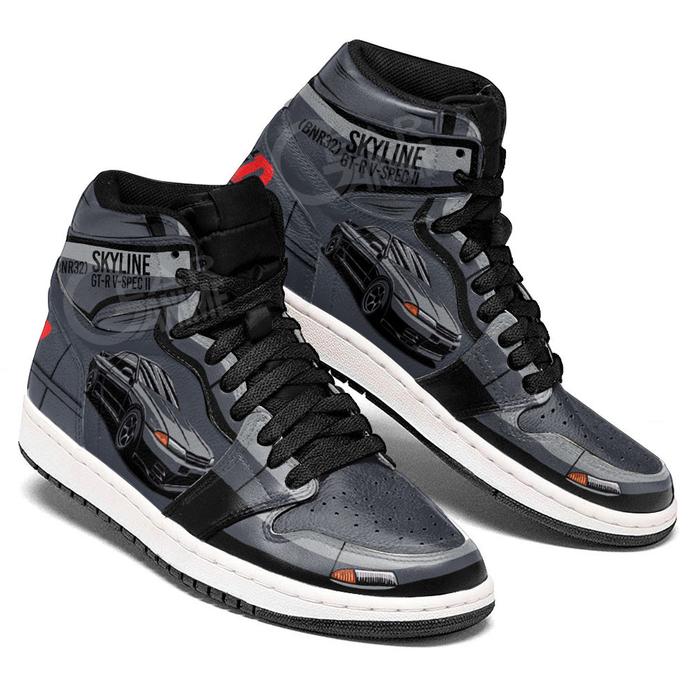 Takeshi Nakazato Skyline GT-R JD1s Sneakers Initial D Anime Shoes, Air Jordan Hightop