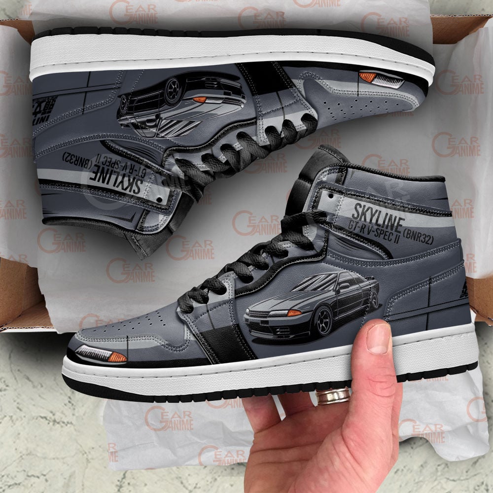Takeshi Nakazato Skyline GT-R JD1s Sneakers Initial D Anime Shoes, Air Jordan Hightop