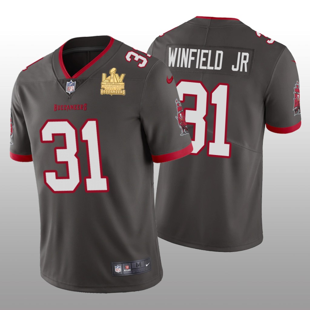 Tampa Bay Buccaneers Antoine Winfield Jr. Pewter Vapor Limited Jersey Super Bowl LV Champions - Men's