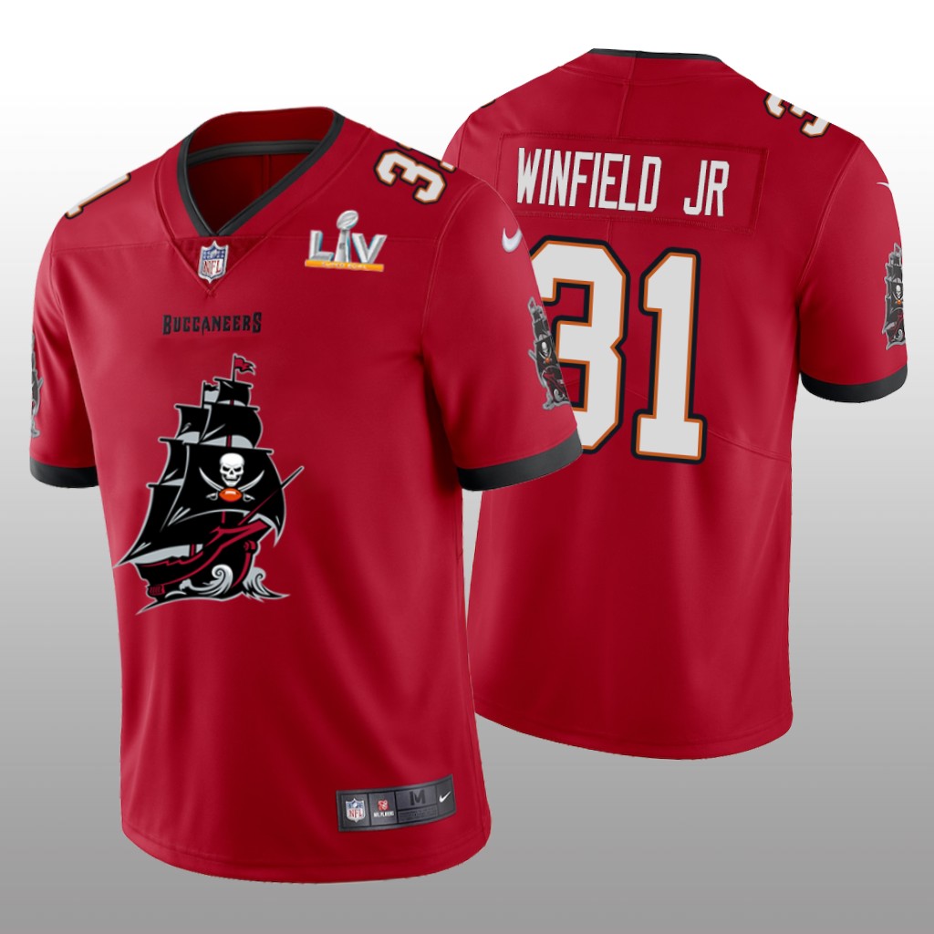 Tampa Bay Buccaneers Antoine Winfield Jr. Red Team Logo Super Bowl LV Champions - Men's