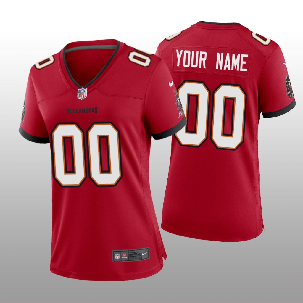 Tampa Bay Buccaneers Custom Red Jersey Game - Women's