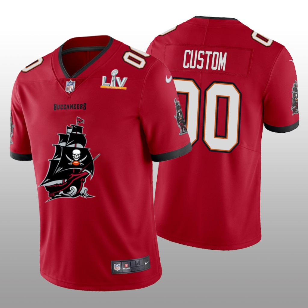 Tampa Bay Buccaneers Custom Red Team Logo Super Bowl LV Champions - Men's