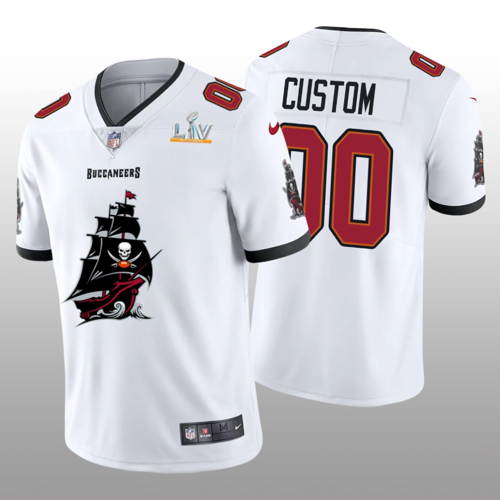 Tampa Bay Buccaneers Custom White Team Logo Super Bowl LV Champions - Men's