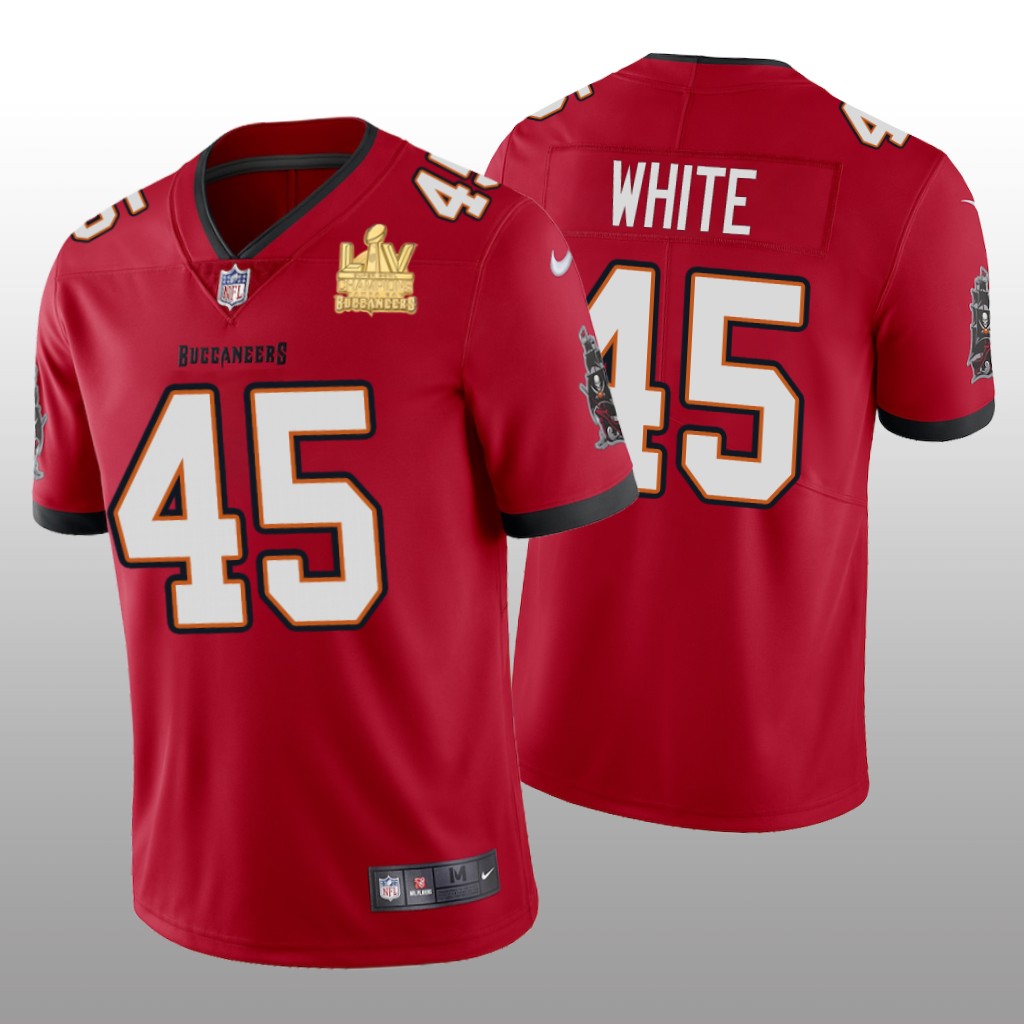 Tampa Bay Buccaneers Devin White Red Vapor Limited Jersey Super Bowl LV Champions - Men's