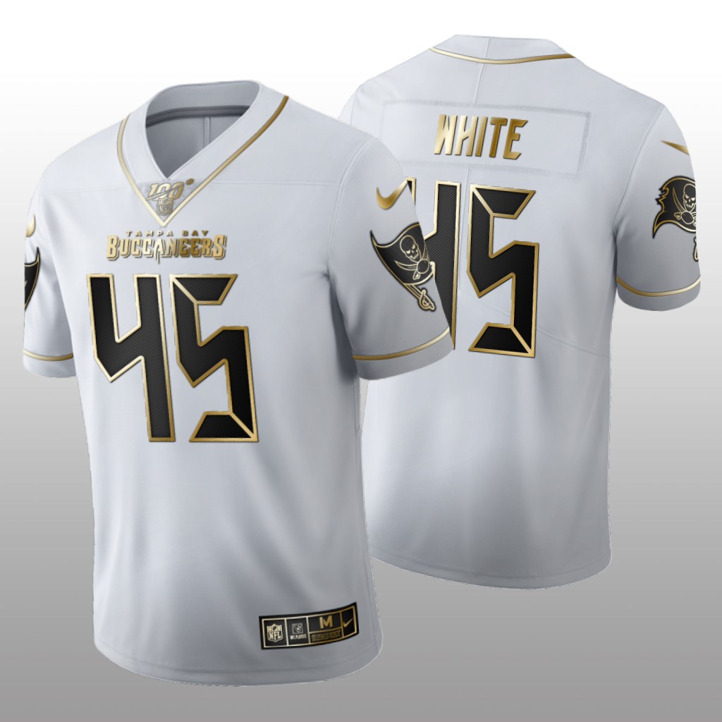 Tampa Bay Buccaneers Devin White White Golden Edition Jersey 100th Season Men's