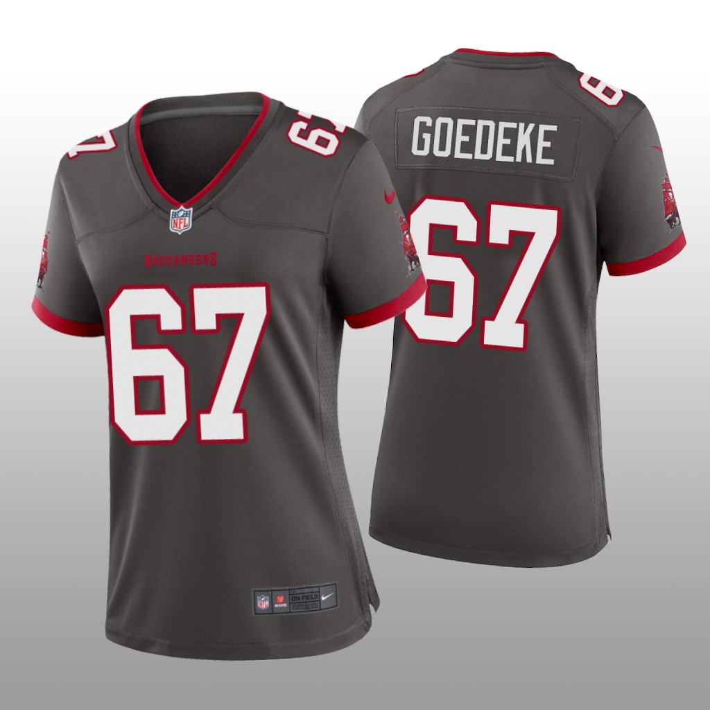Tampa Bay Buccaneers Luke Goedeke Pewter Jersey Alternate Game - Women's