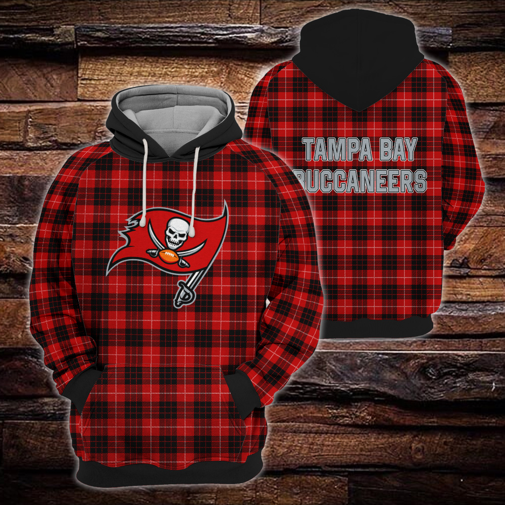 Tampa Bay Buccaneers Plaid Hoodie 3D Gift For Fans