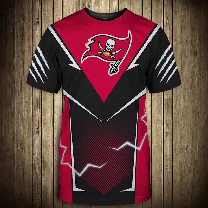 Tampa Bay Buccaneers T-Shirt Lightning Graphic Gift For Men