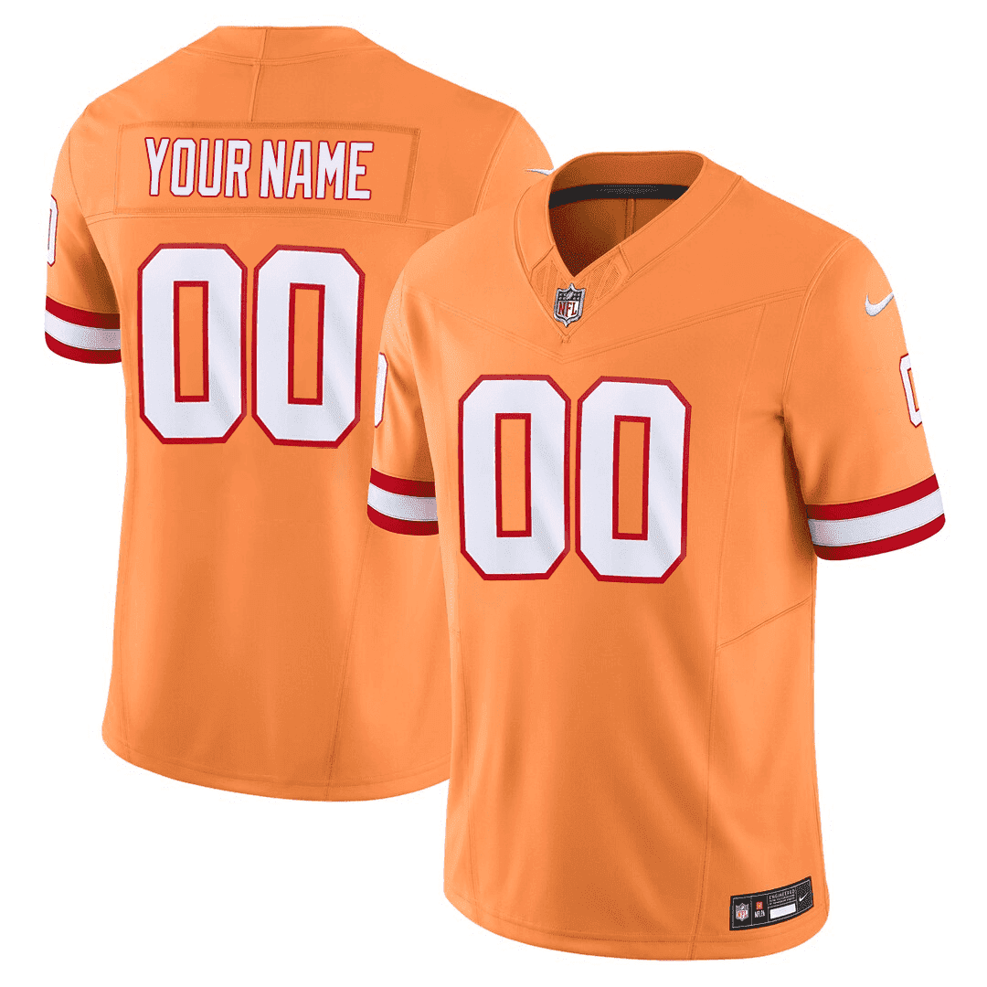 Tampa Bay Buccaneers Throwback Limited Custom Orange Jersey - All Stitched 