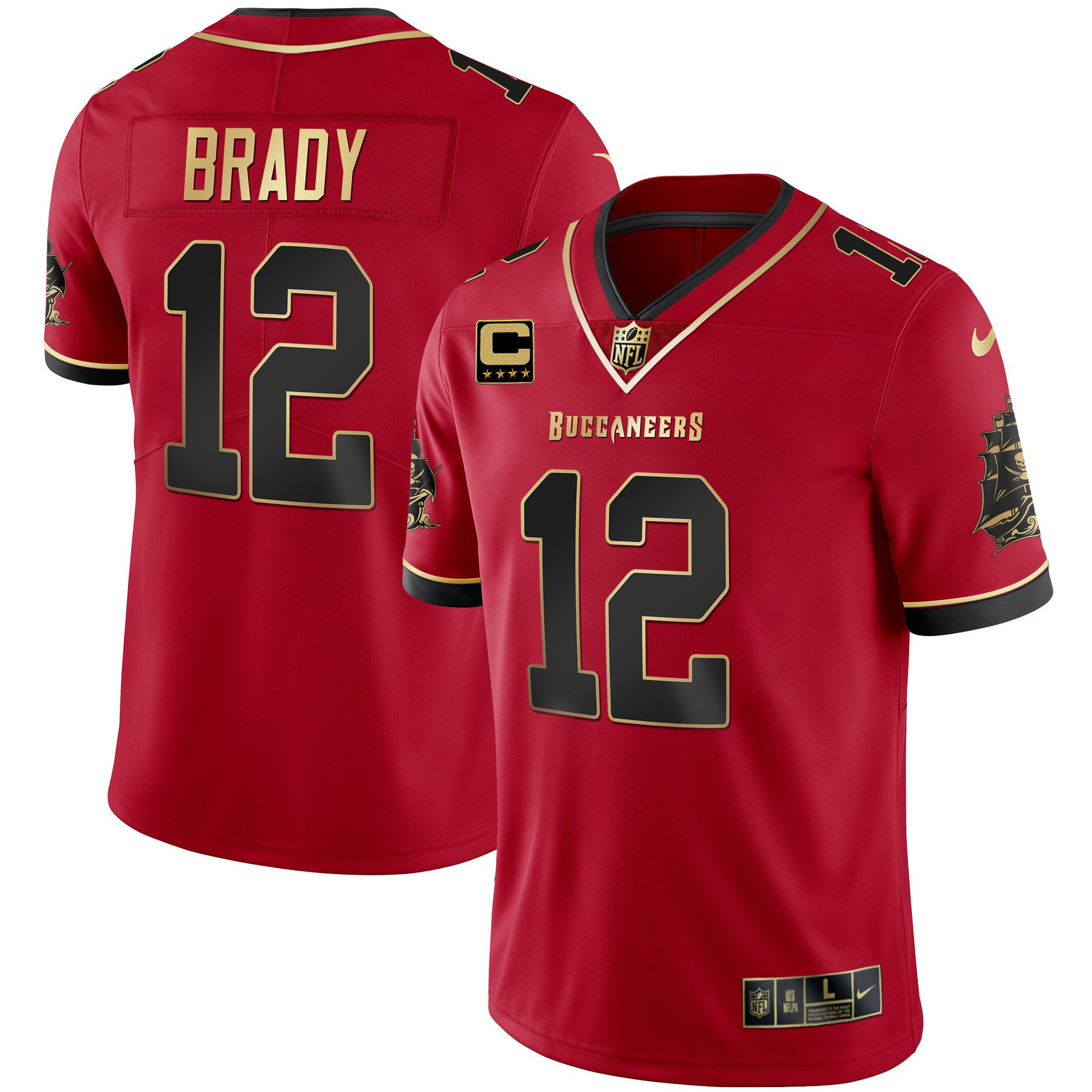 Tampa Bay Buccaneers Tom Brady Limited Black Red Jersey - All Stitched 