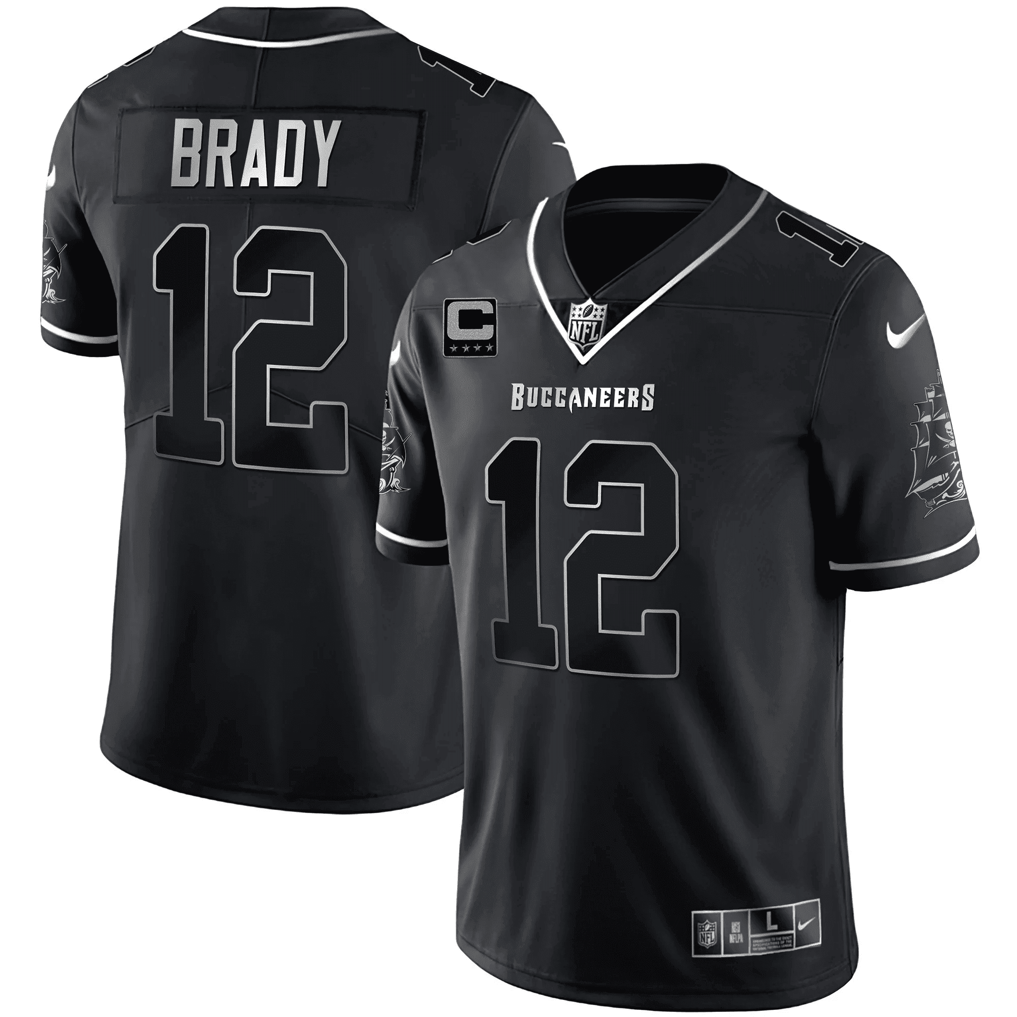 Tampa Bay Buccaneers Tom Brady Limited Black Silver Jersey - All Stitched 
