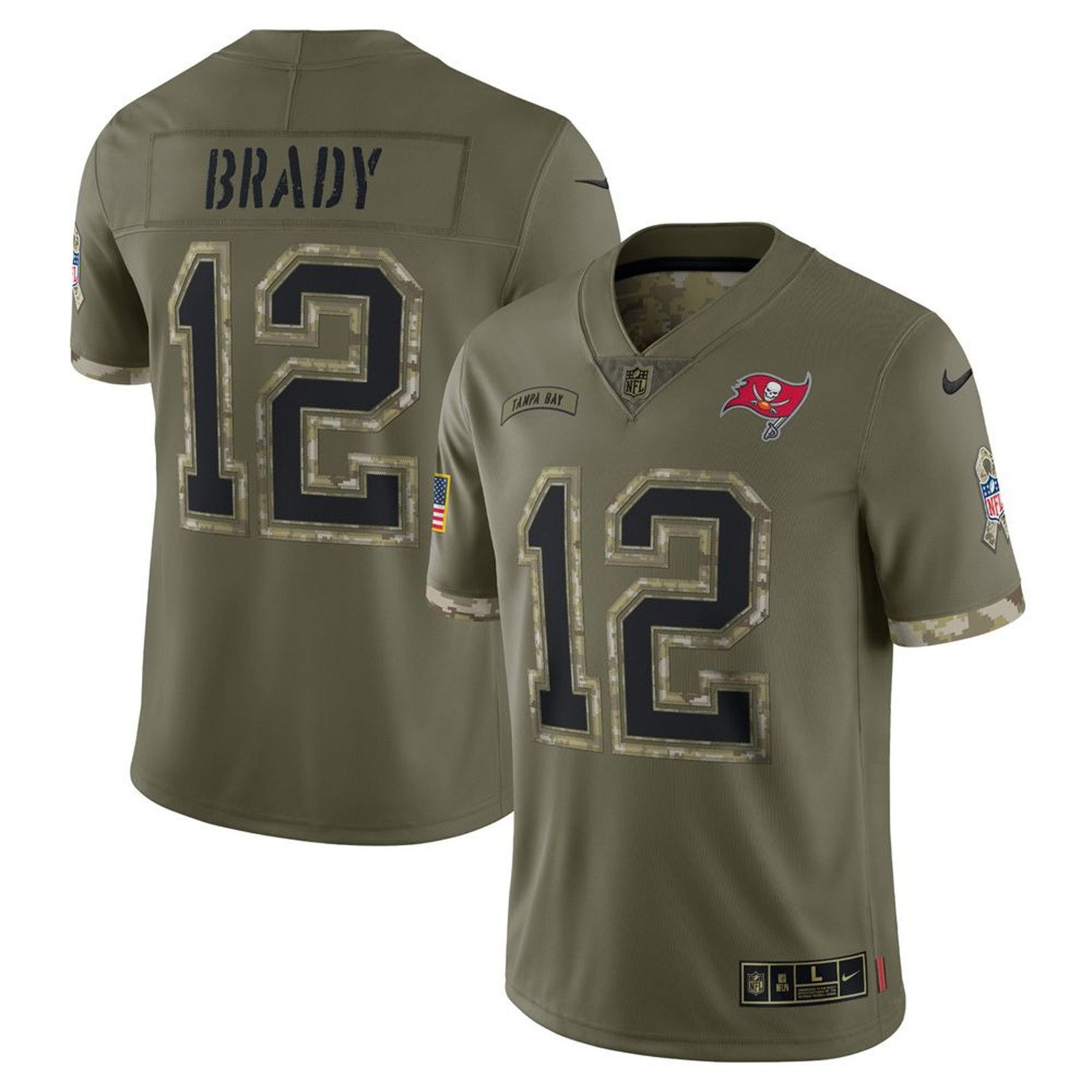 Tampa Bay Buccaneers Tom Brady Limited Salute To Service Jersey - All Stitched 
