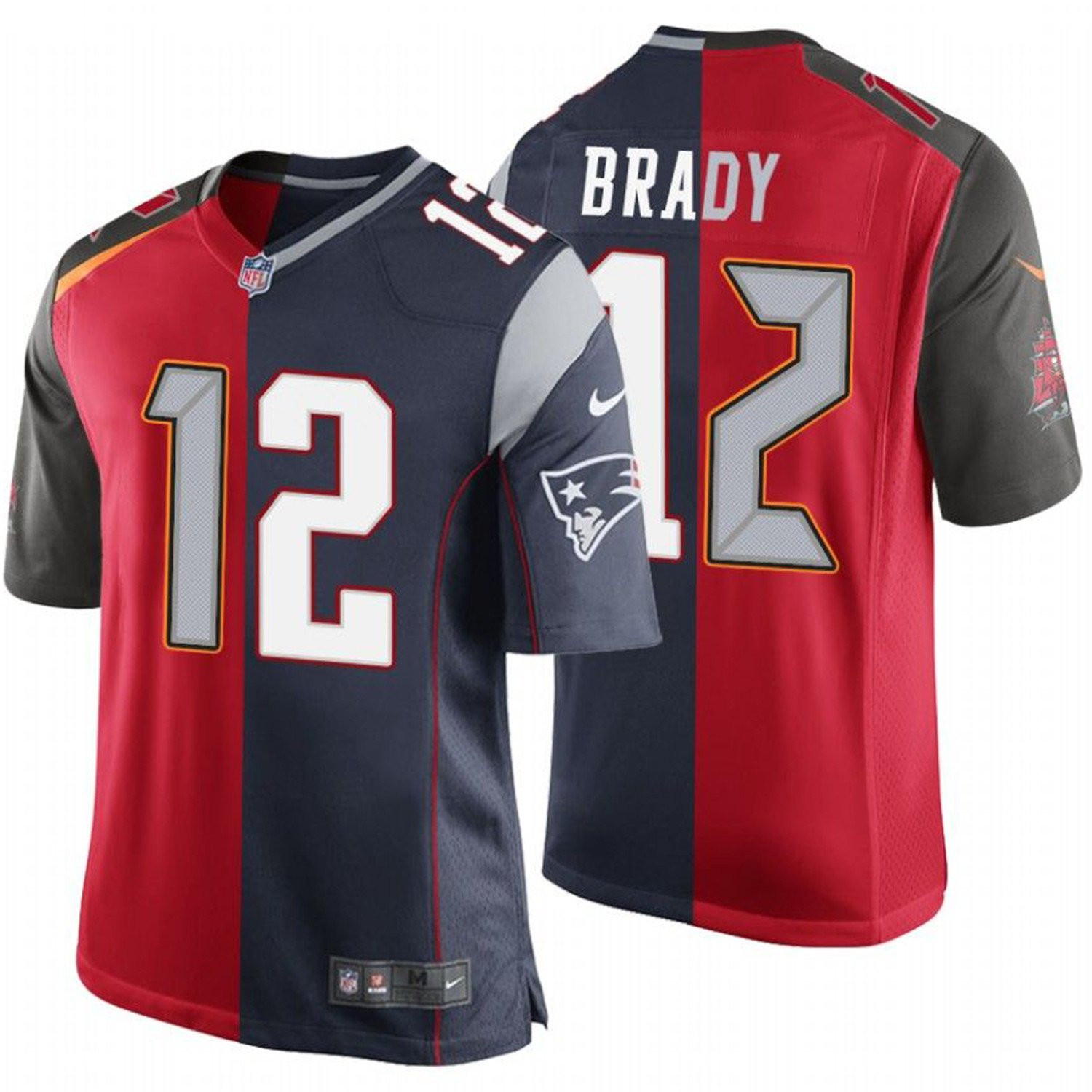 Tampa Bay Buccaneers Tom Brady Limited Split Jersey - All Stitched 