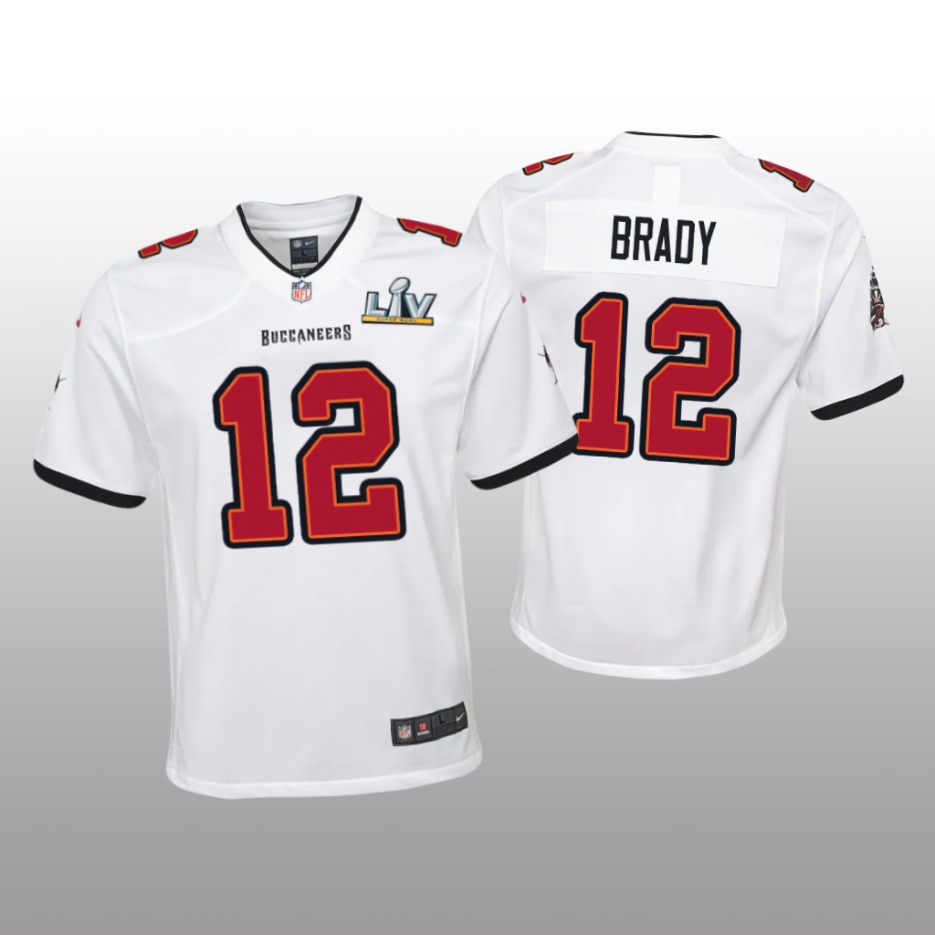 Tampa Bay Buccaneers Tom Brady White Game Jersey Super Bowl LV - Youth