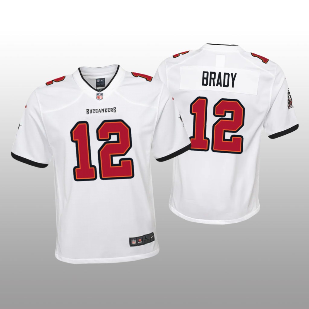 Tampa Bay Buccaneers Tom Brady White Jersey Game - Youth