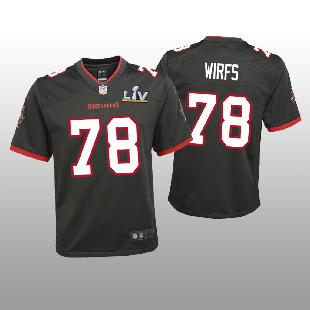 Tampa Bay Buccaneers Tristan Wirfs Pewter Game Jersey Super Bowl LV - Youth