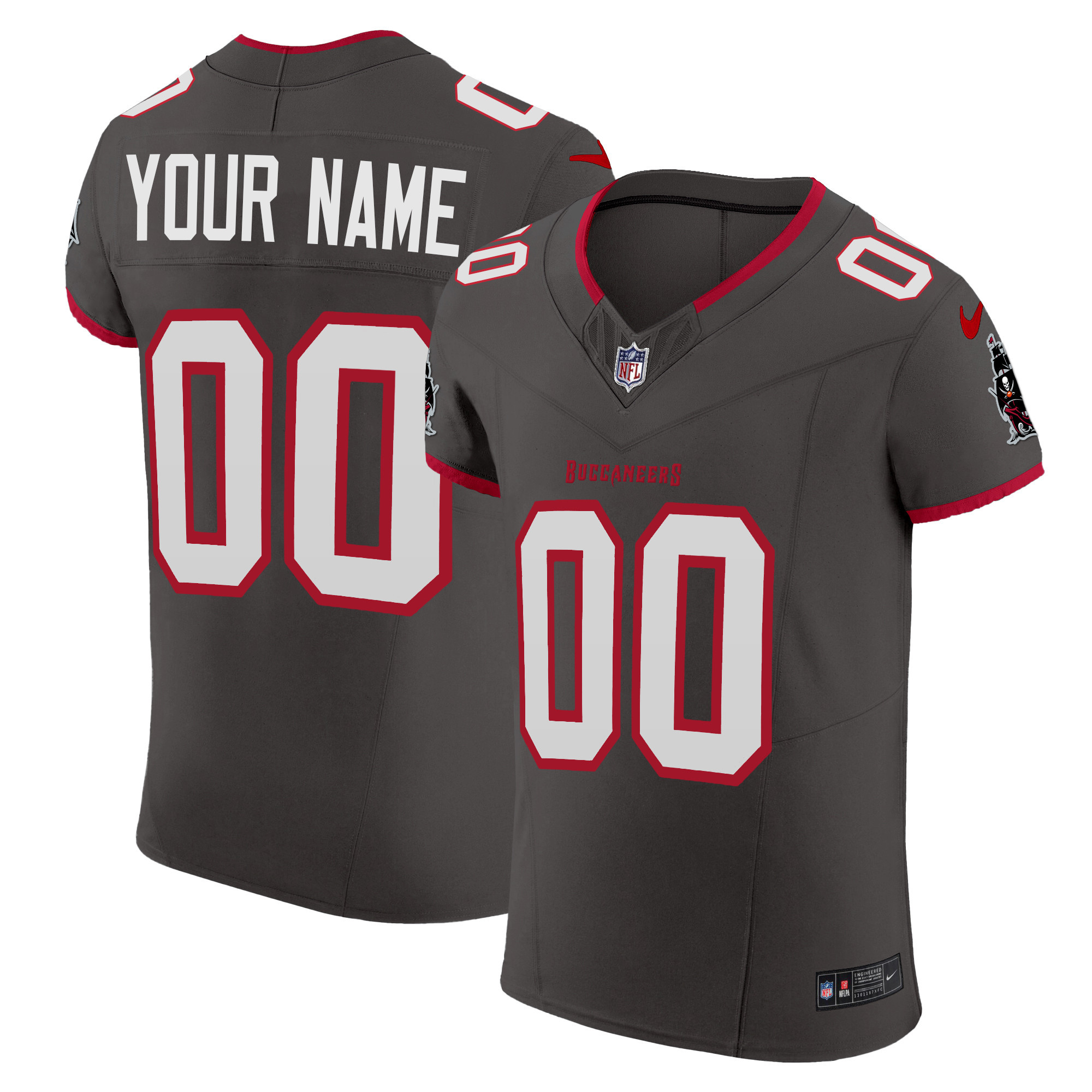 Tampa Bay Buccaneers Vapor Elite Custom Pewter Jersey - All Stitched 