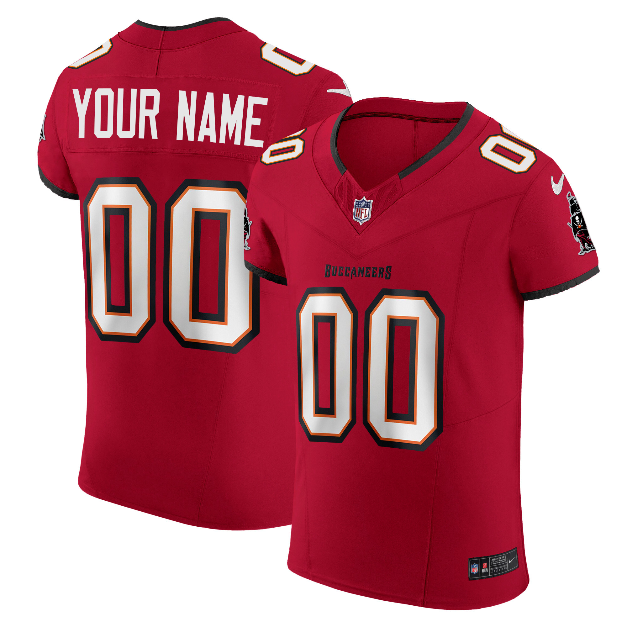 Tampa Bay Buccaneers Vapor Elite Custom Red Jersey - All Stitched 