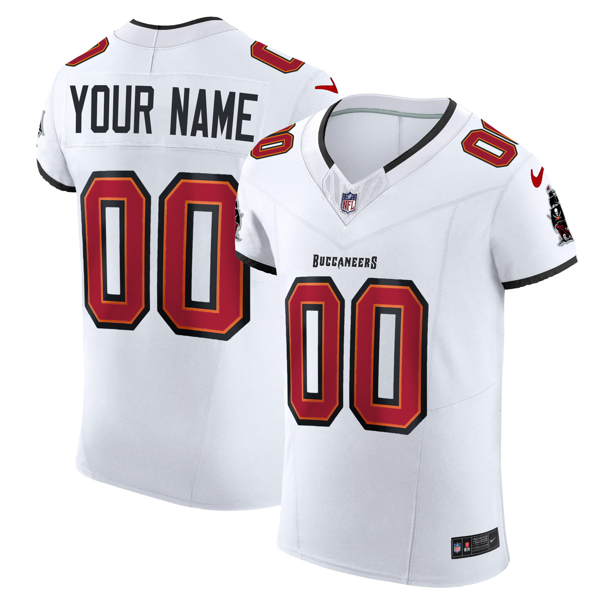 Tampa Bay Buccaneers Vapor Elite Custom White Jersey - All Stitched 