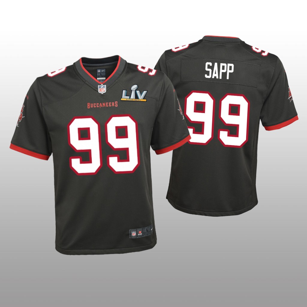Tampa Bay Buccaneers Warren Sapp Pewter Game Jersey Super Bowl LV - Youth