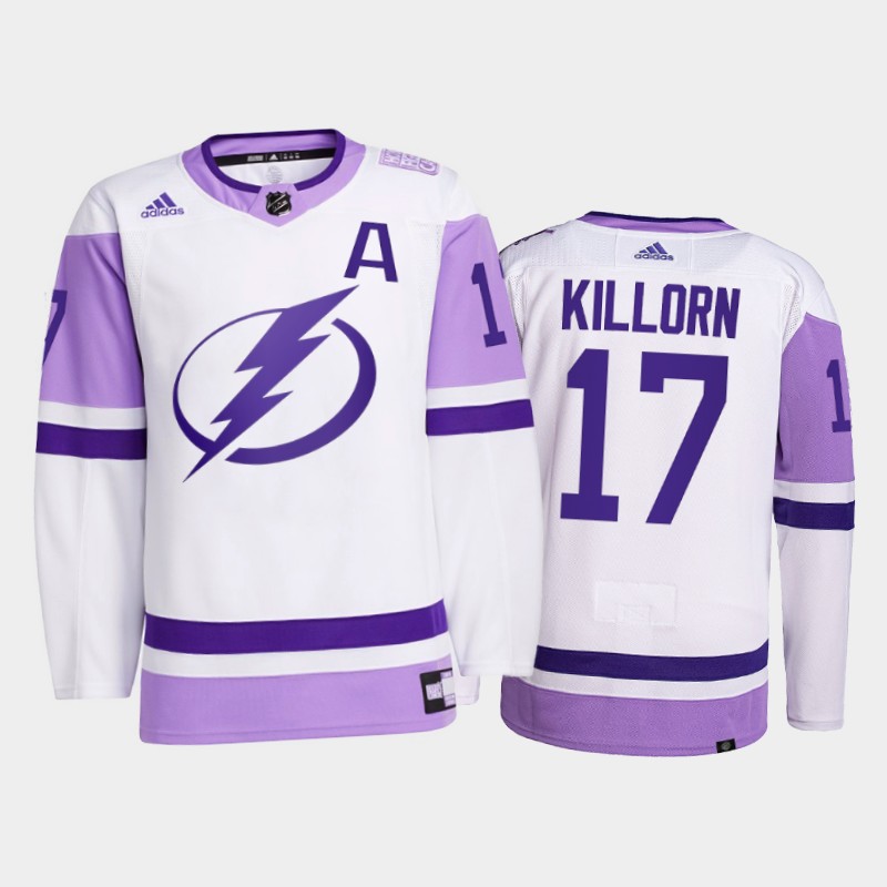 Tampa Bay Lightning 2021 FightsCancer Alex Killorn White #17 Primegreen Jersey