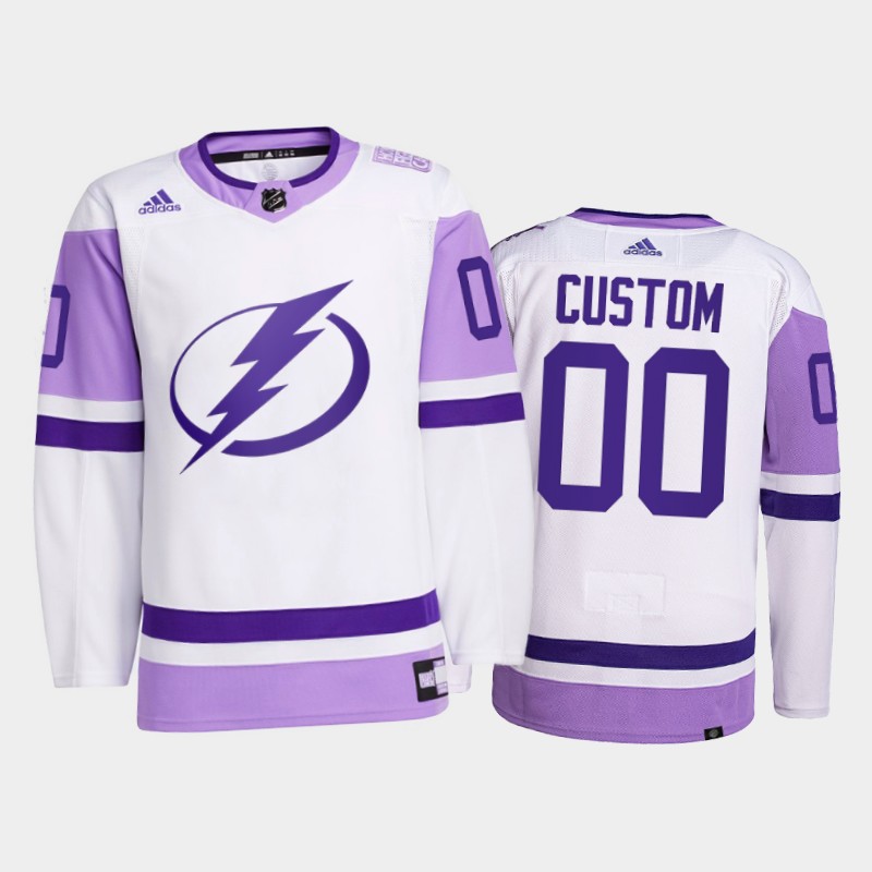 Tampa Bay Lightning 2021 FightsCancer Custom White #00 Primegreen Jersey