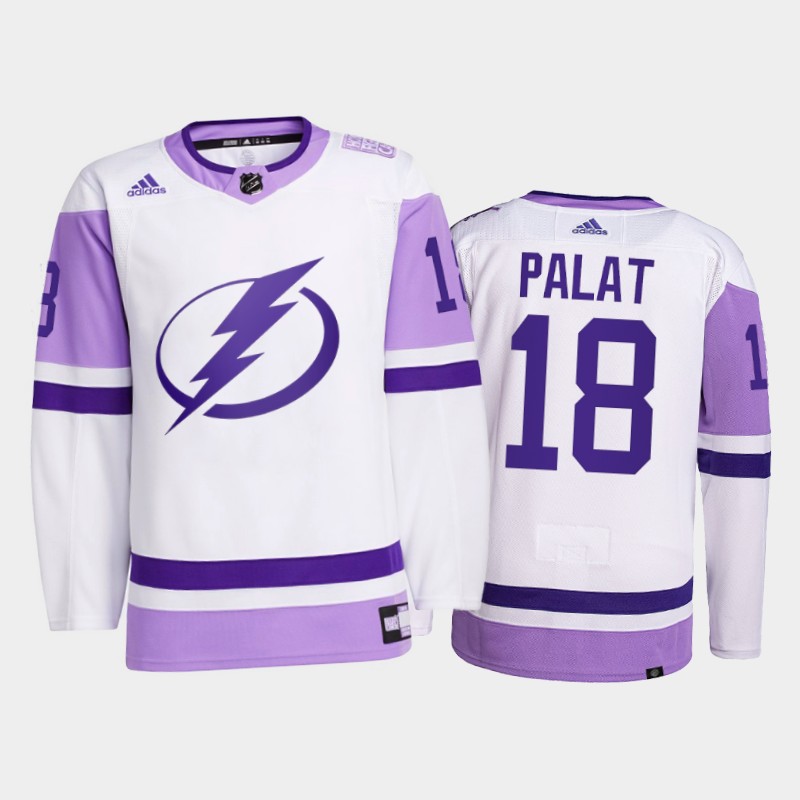 Tampa Bay Lightning 2021 FightsCancer Ondrej Palat White #18 Primegreen Jersey