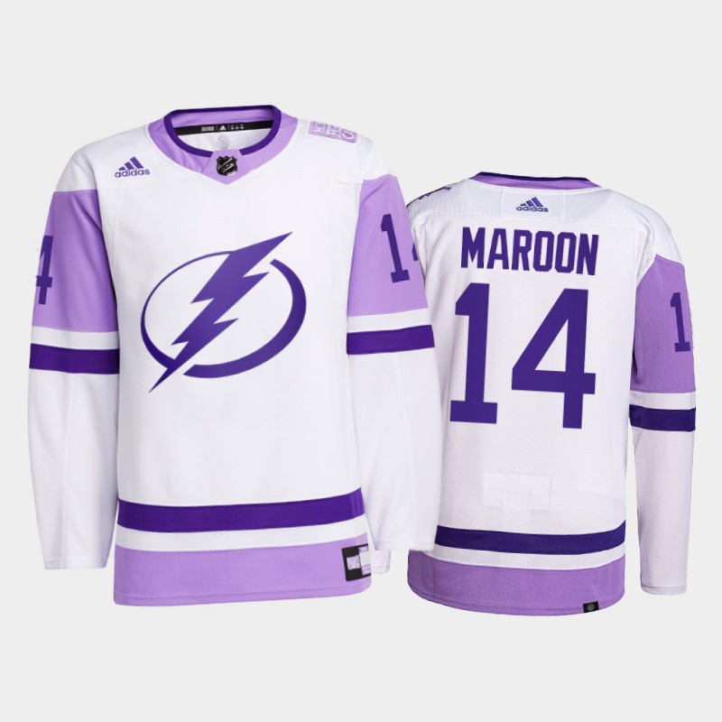 Tampa Bay Lightning 2021 FightsCancer Patrick Maroon White #14 Primegreen Jersey