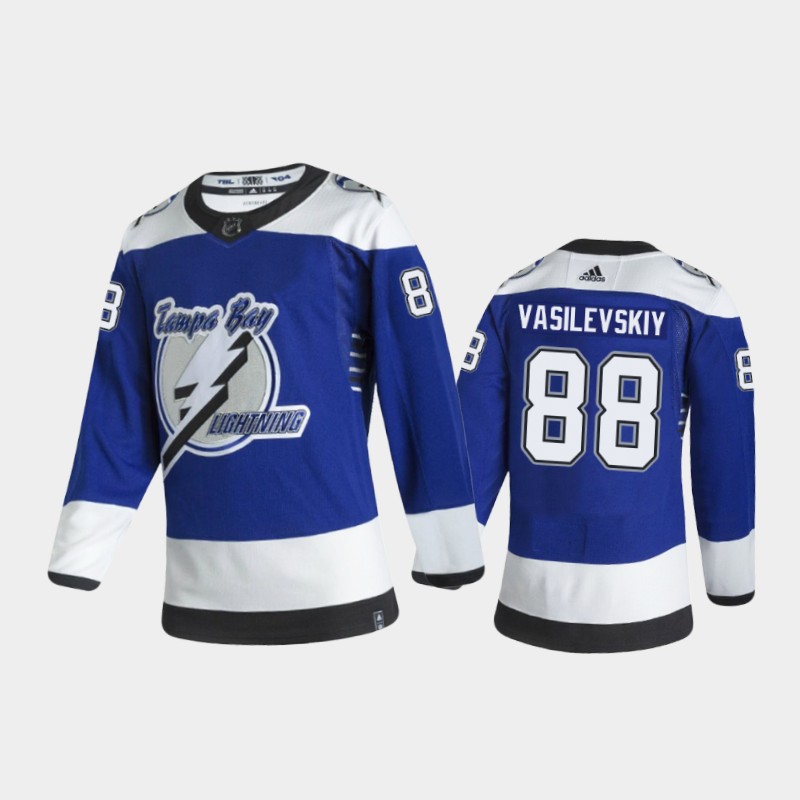 Tampa Bay Lightning Andrei Vasilevskiy #88 Reverse Retro 2020-21 Blue Jersey