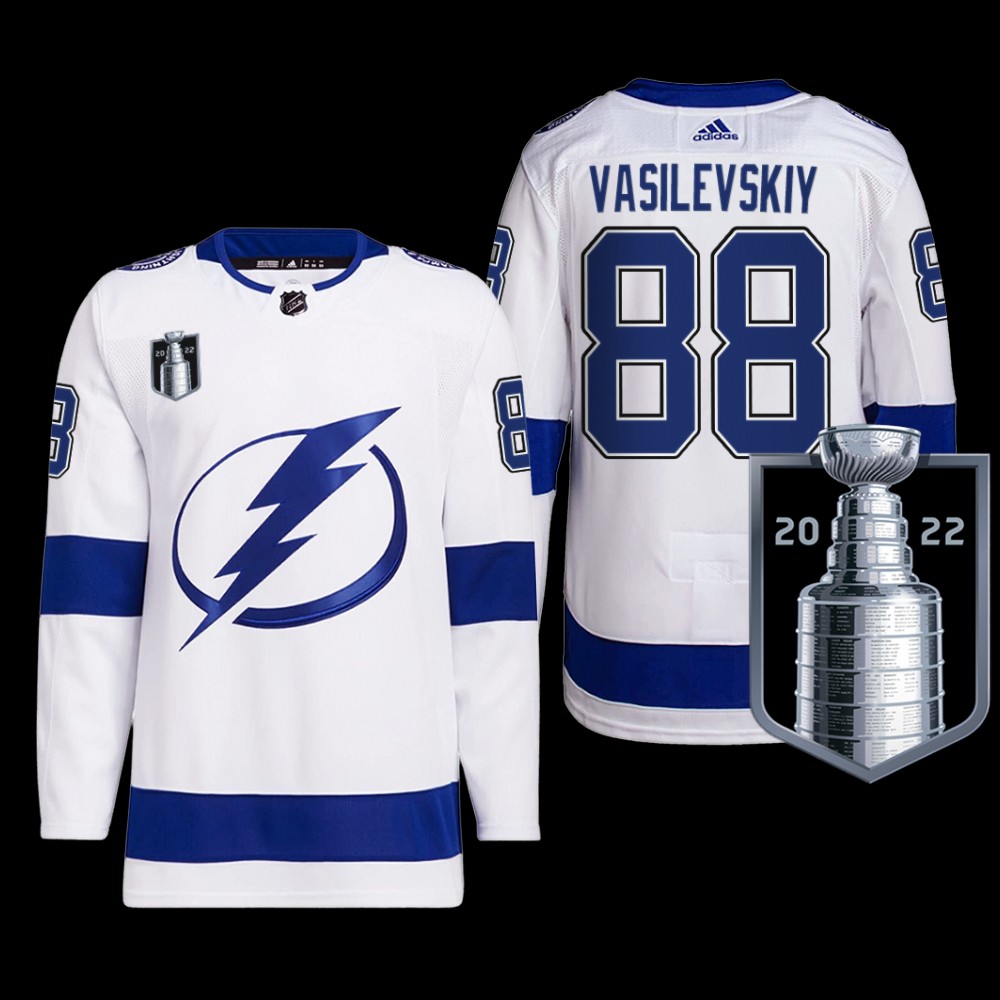 Tampa Bay Lightning Andrei Vasilevskiy 2022 Eastern Conference Champs Jersey White Primegreen Uniform