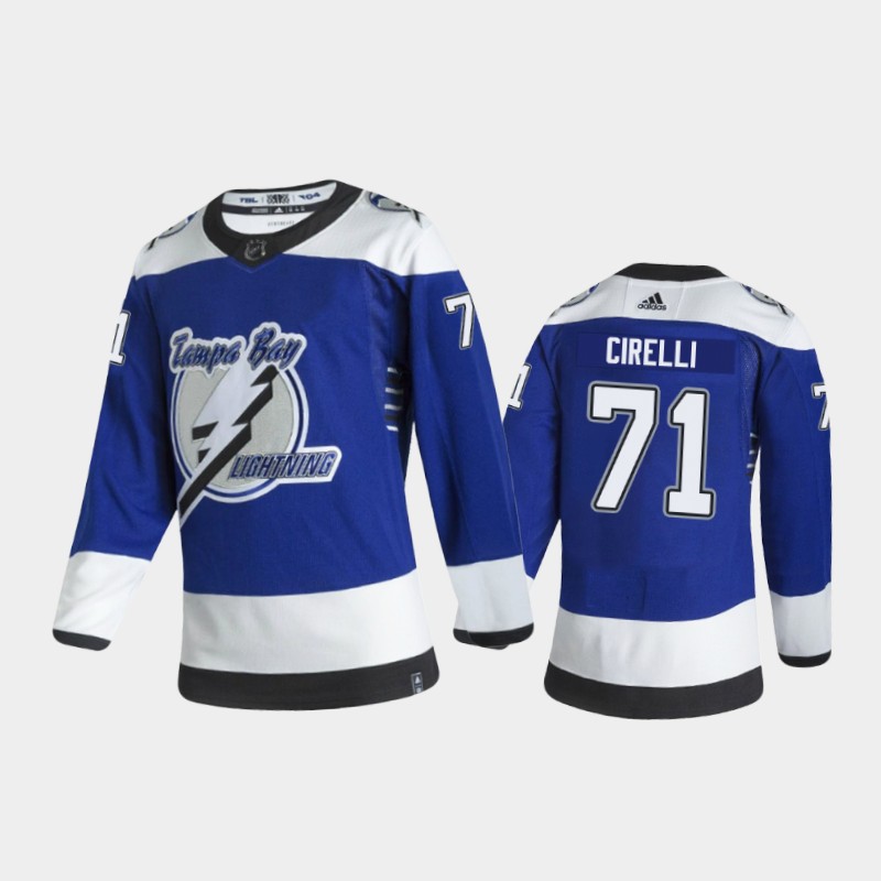 Tampa Bay Lightning Anthony Cirelli #71 Reverse Retro 2020-21 Blue Jersey