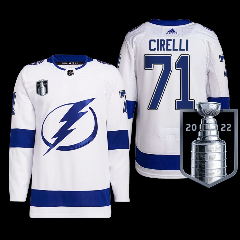 Tampa Bay Lightning Anthony Cirelli 2022 Eastern Conference Champs Jersey White Primegreen Uniform