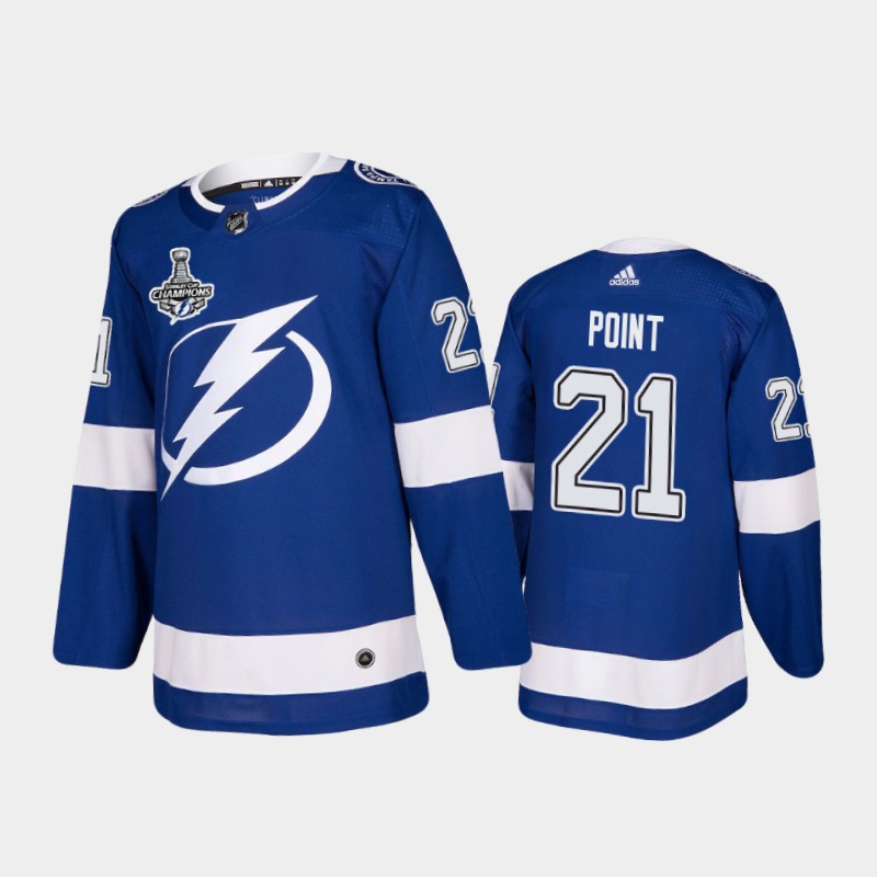 Tampa Bay Lightning Brayden Point #21 2020 Stanley Cup Champions Blue Patch Jersey