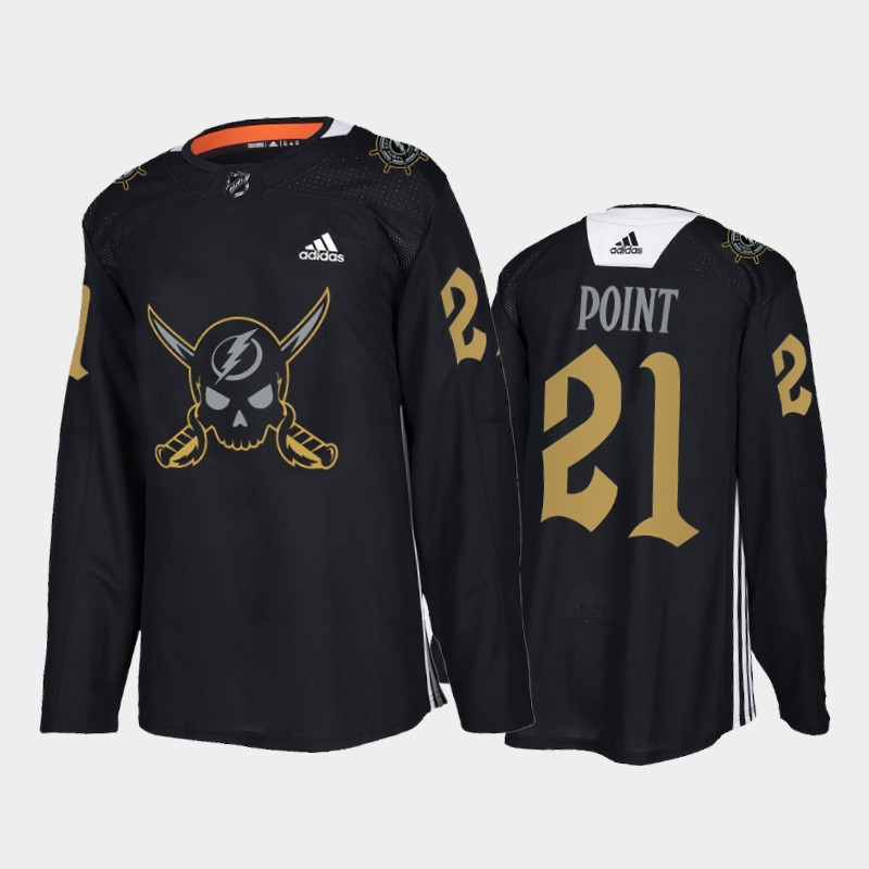 Tampa Bay Lightning Brayden Point #21 Gasparilla inspired Jersey Black Pirate-themed Warmup